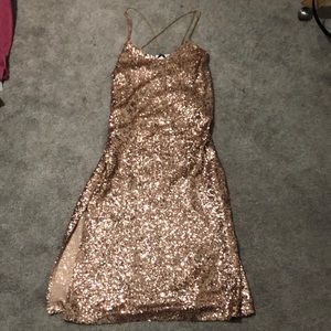 Zara Basics Evening Collection Sequin Midi Dress